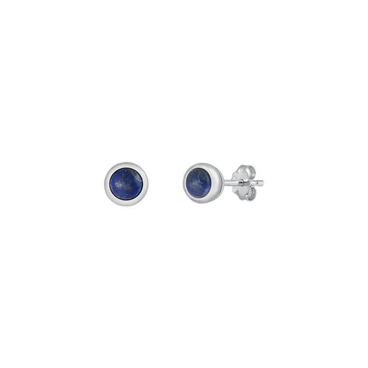 Sterling Lapis Stud Earrings