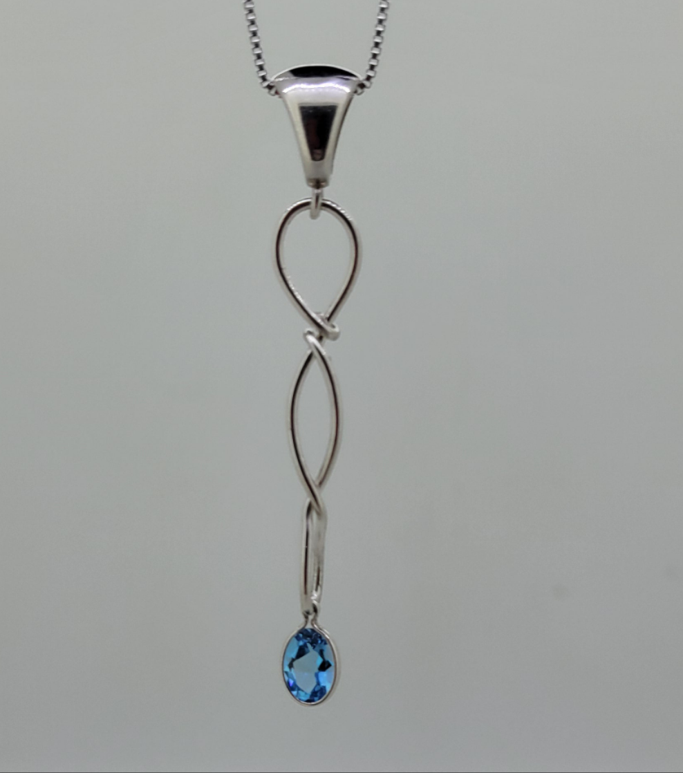 Sterling Blue Topaz Necklace