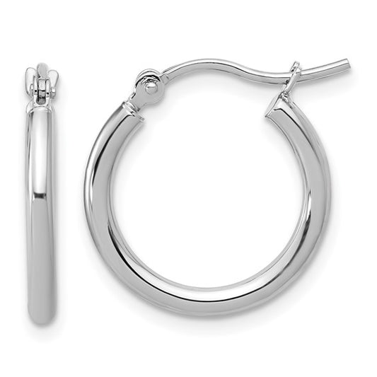 14k White Gold 17.5mm Hoop