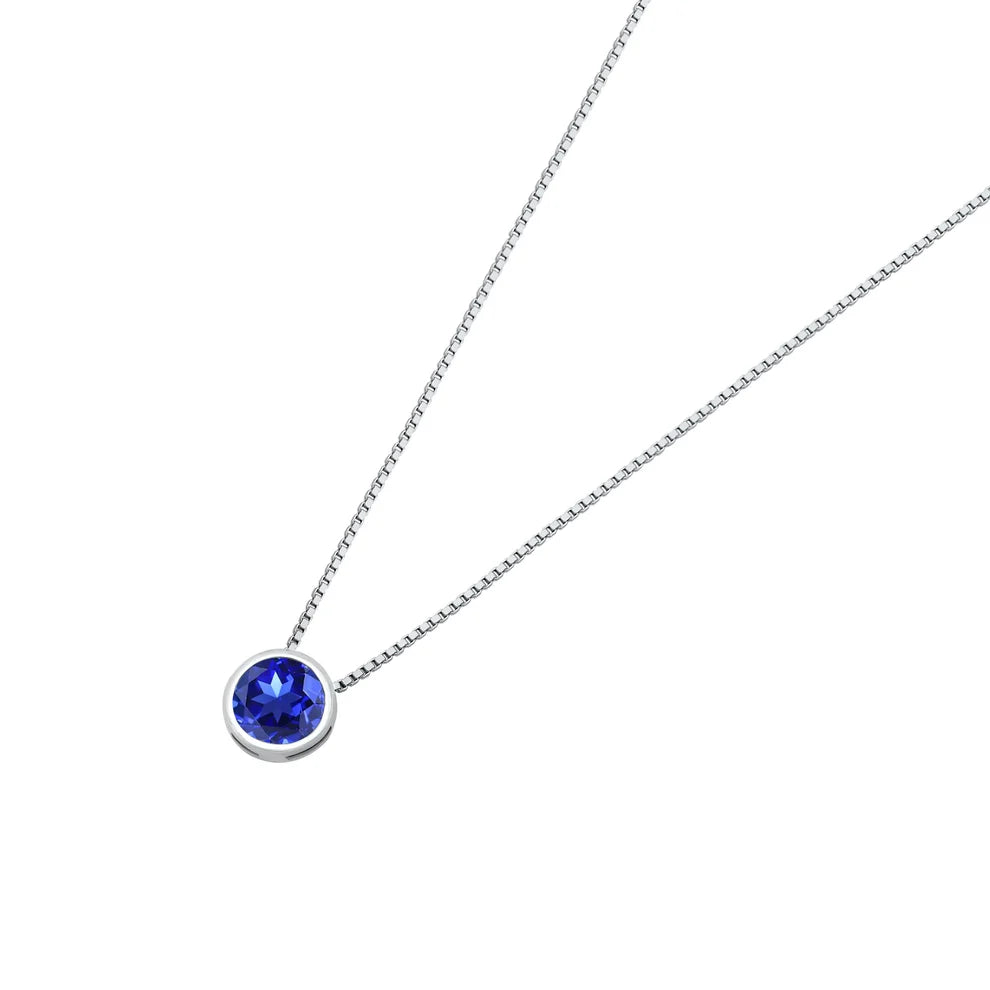 Sterling Blue Cubic Zirconia Necklace