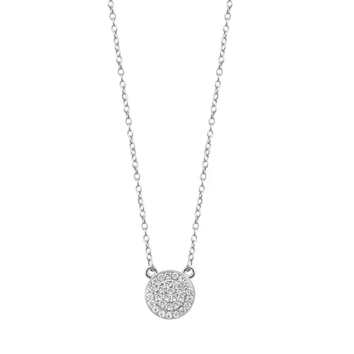 Clear or Blue Cubic Zirconia Necklace