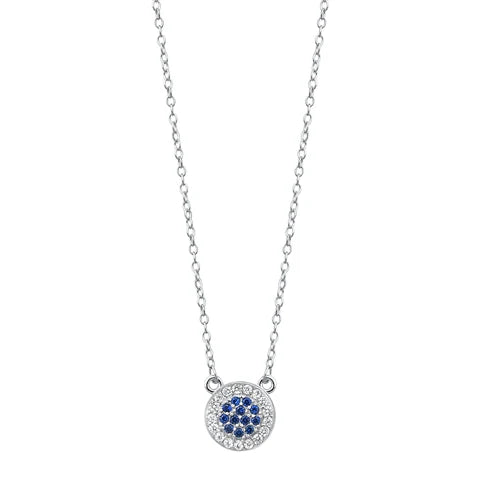 Clear or Blue Cubic Zirconia Necklace