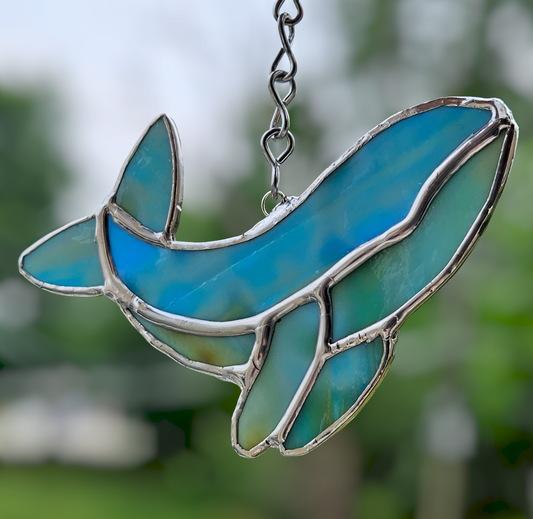 Stained Glass Whale Suncatcher