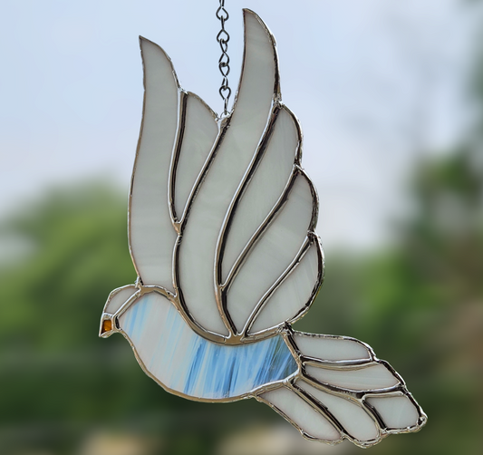 Stained Glass Dove Suncatcher