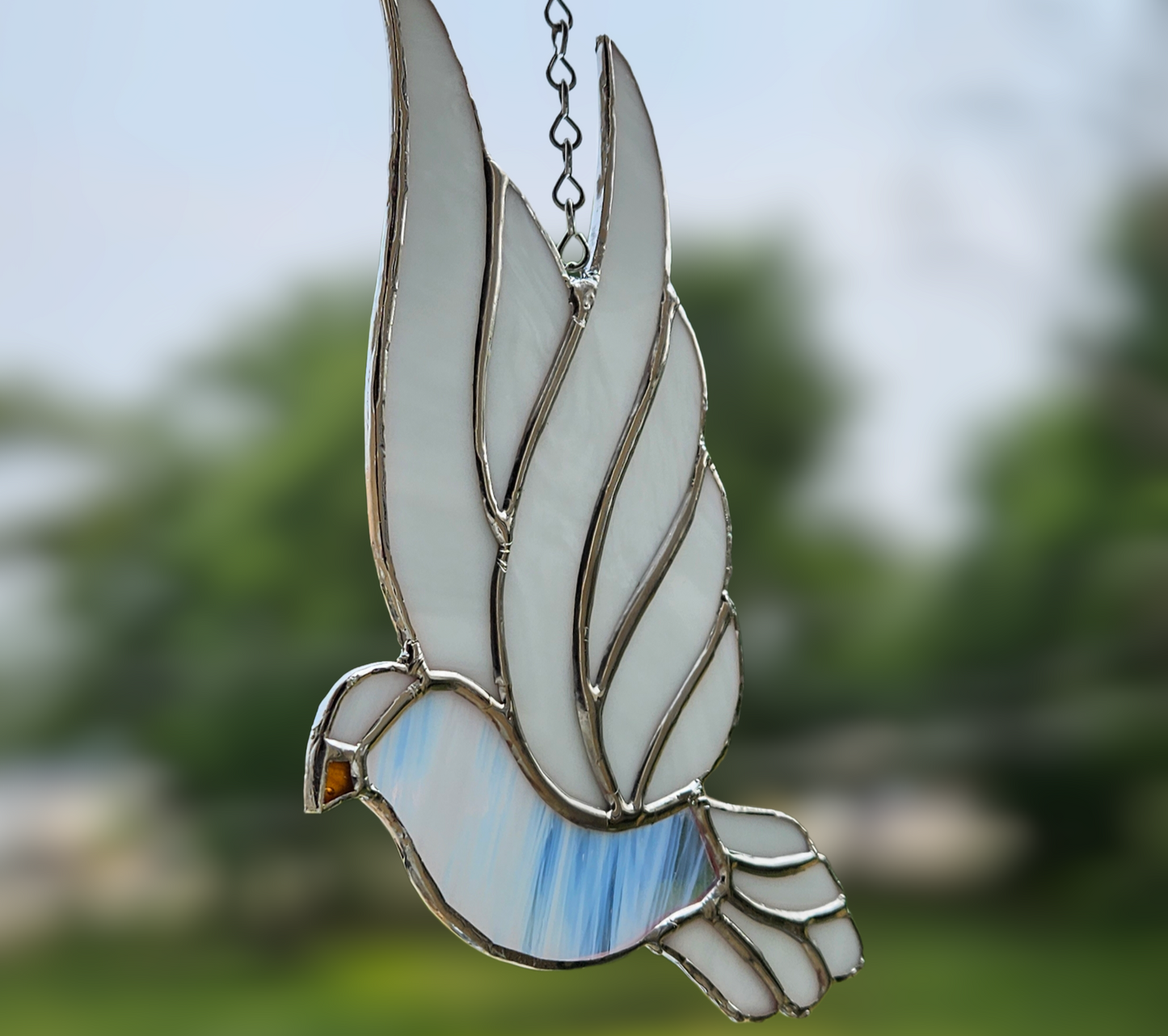 Stained Glass Dove Suncatcher