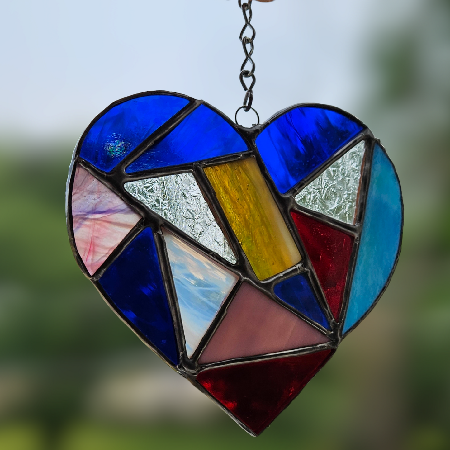 Stained Glass Mosaic Heart Suncatcher