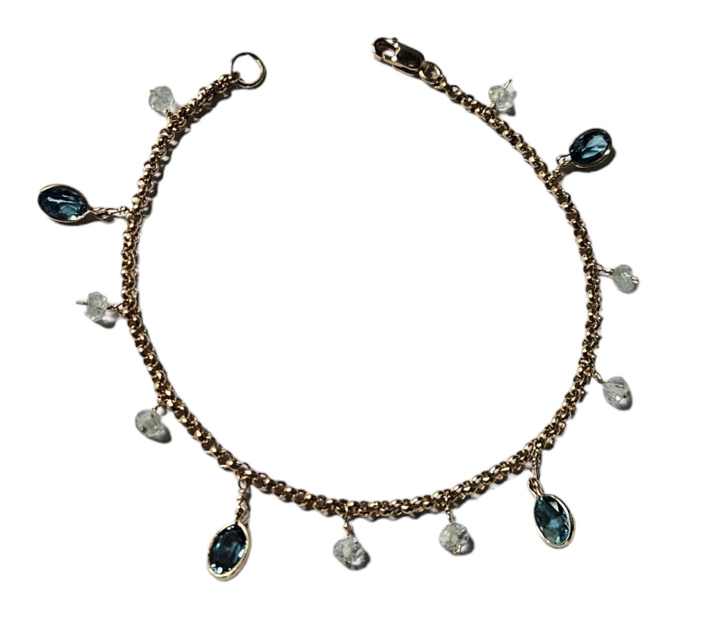 Handmade 14k Blue Topaz Bracelet