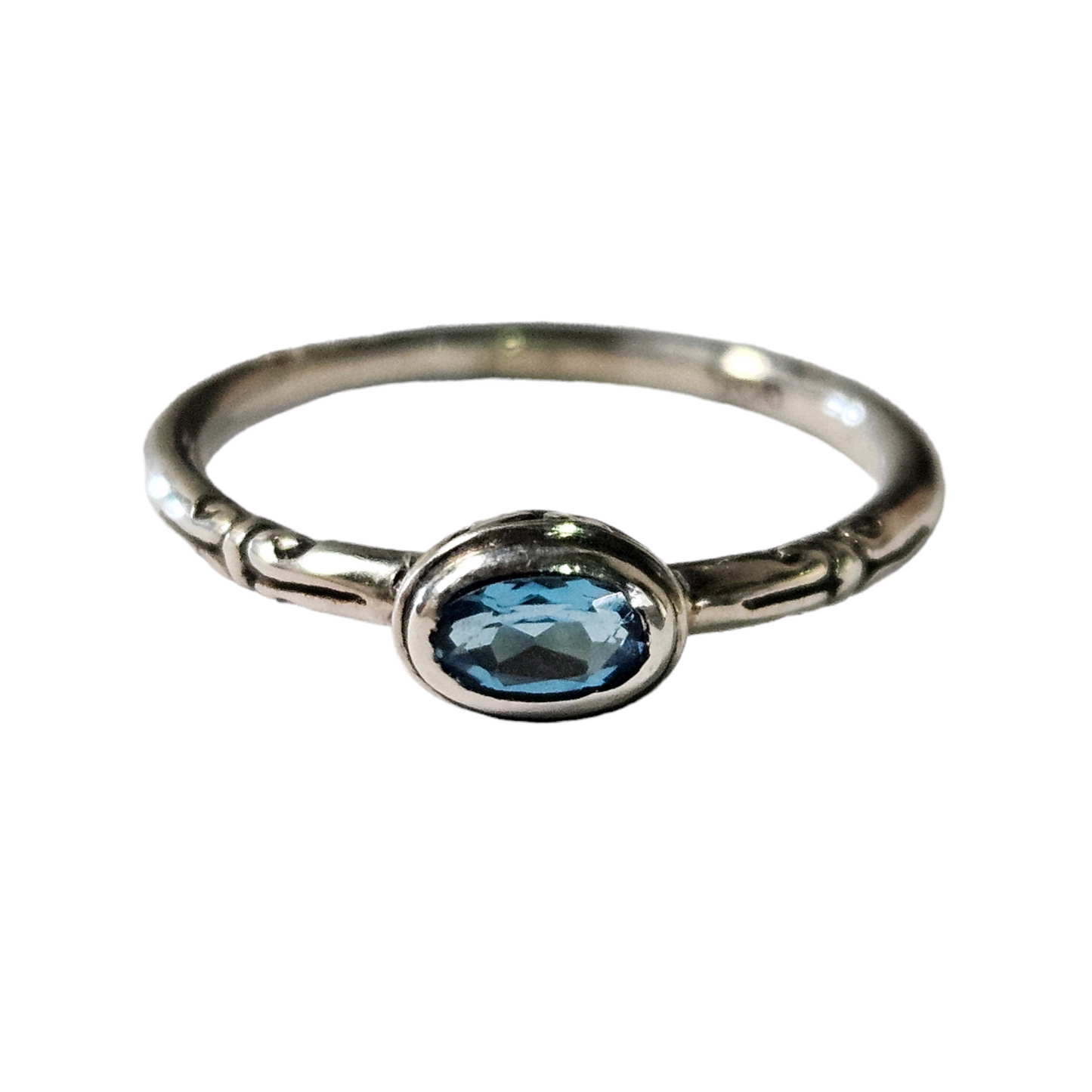 Sterling Silver Blue Topaz Ring sz. 6