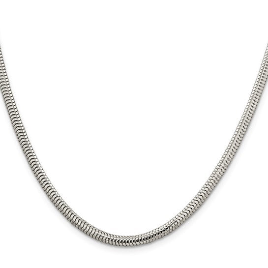 18" 4mm Sterling Silver Snake Chain $130