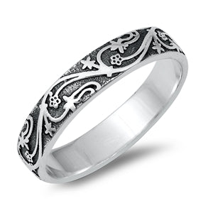 Sterling Silver Vines Ring Sz 6.75