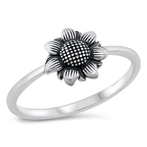 Silver Sunflower Ring Sz. 8