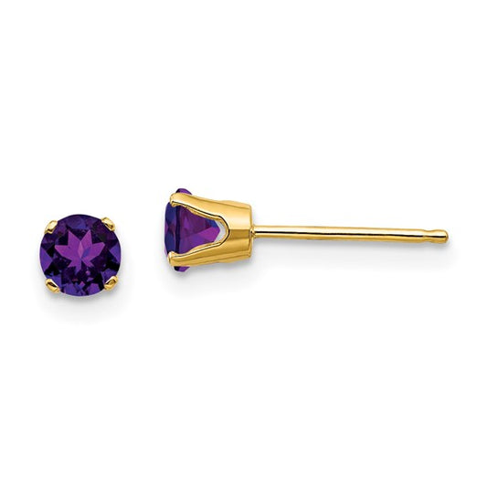 14k yellow gold Amethyst Studs