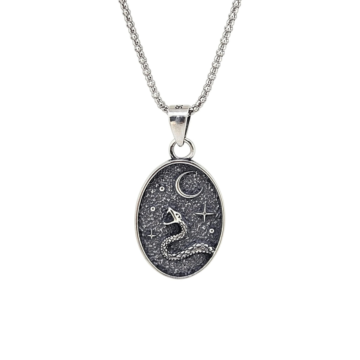 Snake and Moon Necklace