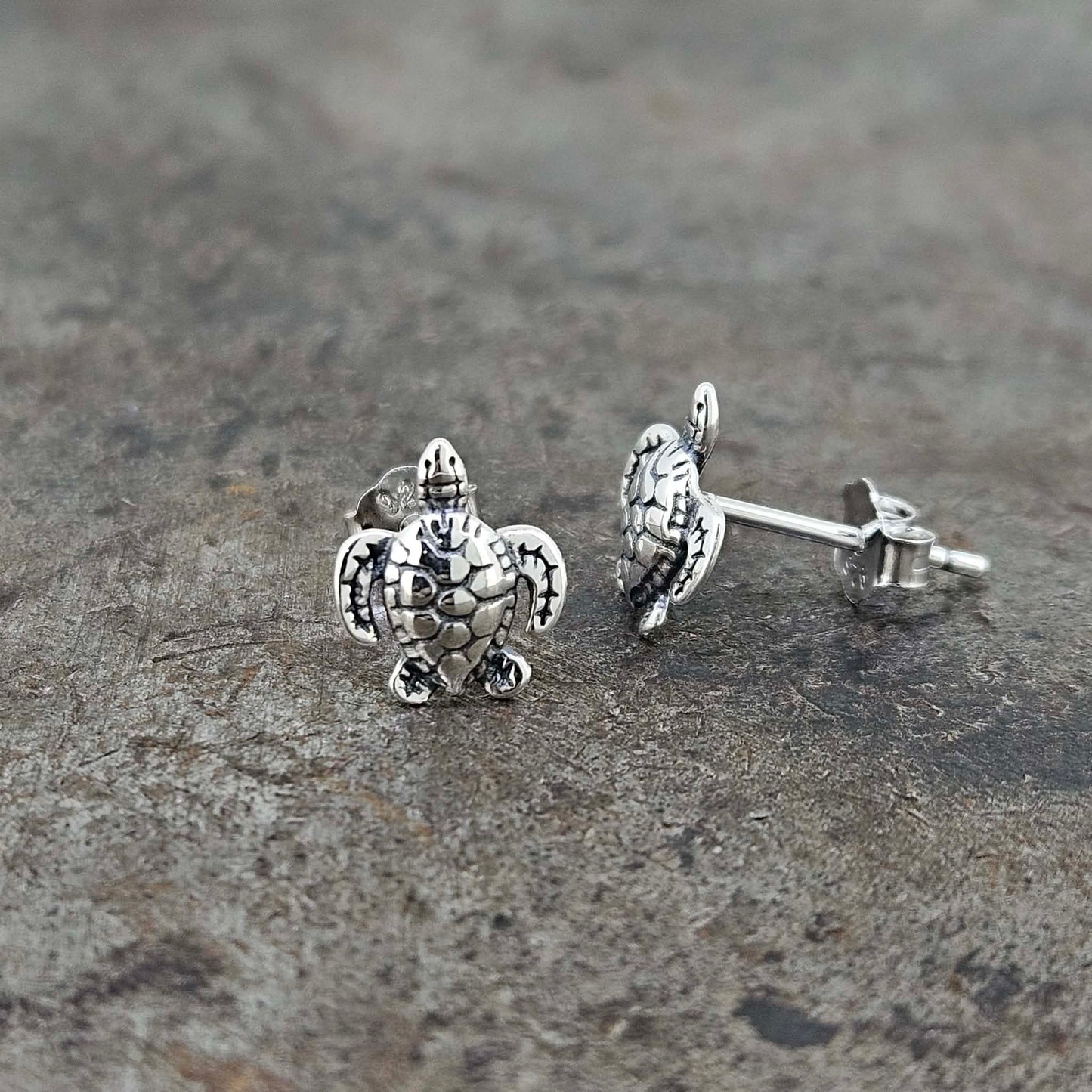 Silver Sea Turtle Earrings