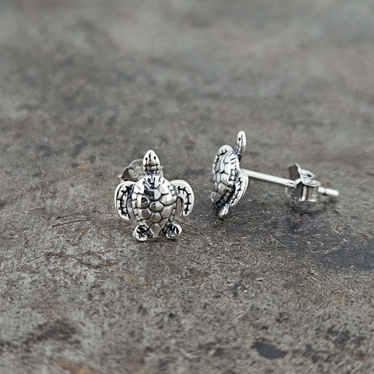Silver Sea Turtle Earrings