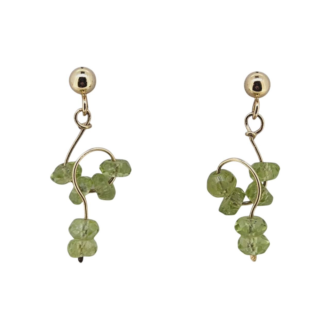 14k Handmade Peridot Earrings
