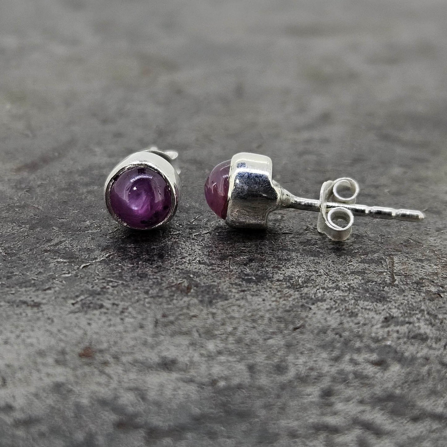 Sterling Ruby Stud Earrings