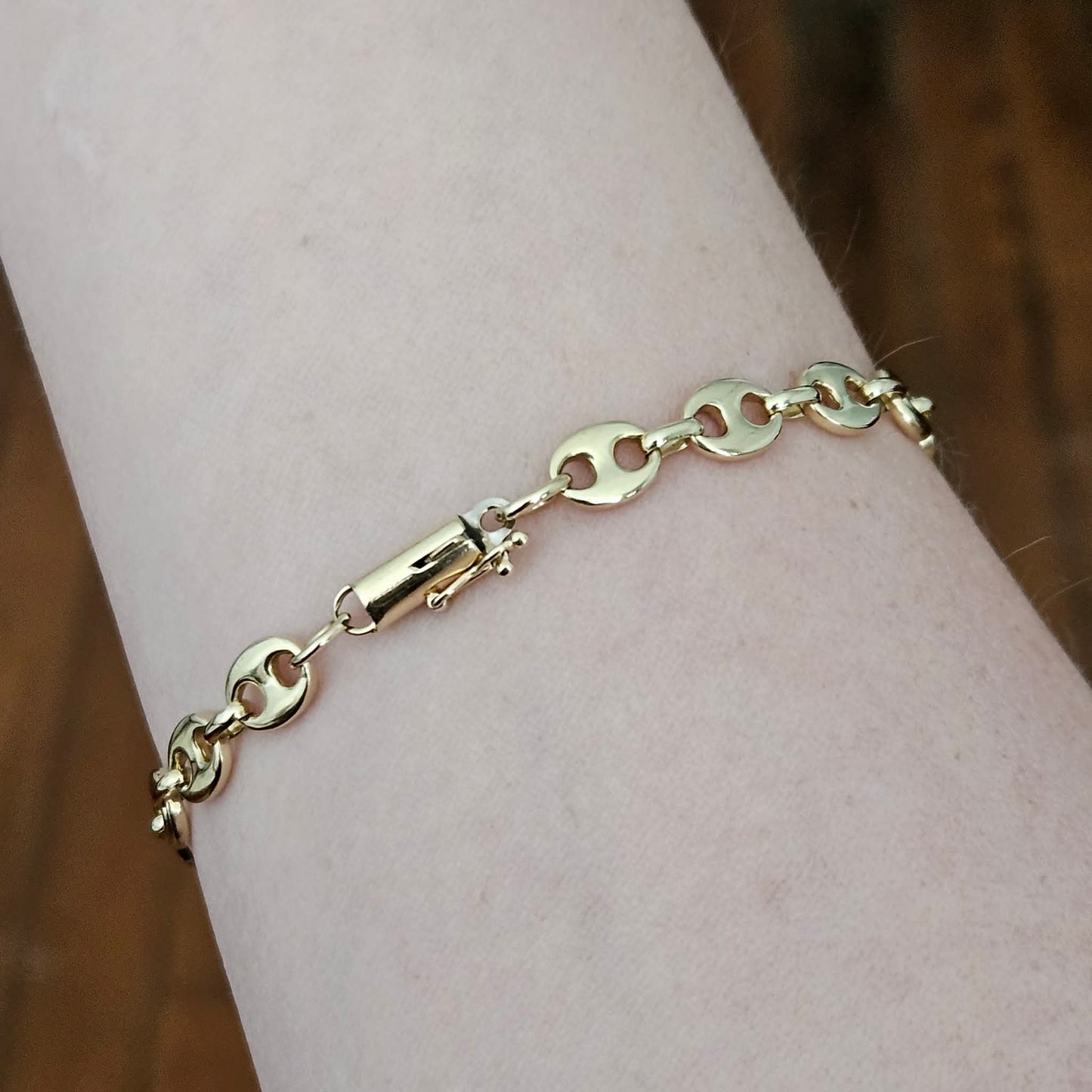 Estate-14k Puffed Mariner Bracelet