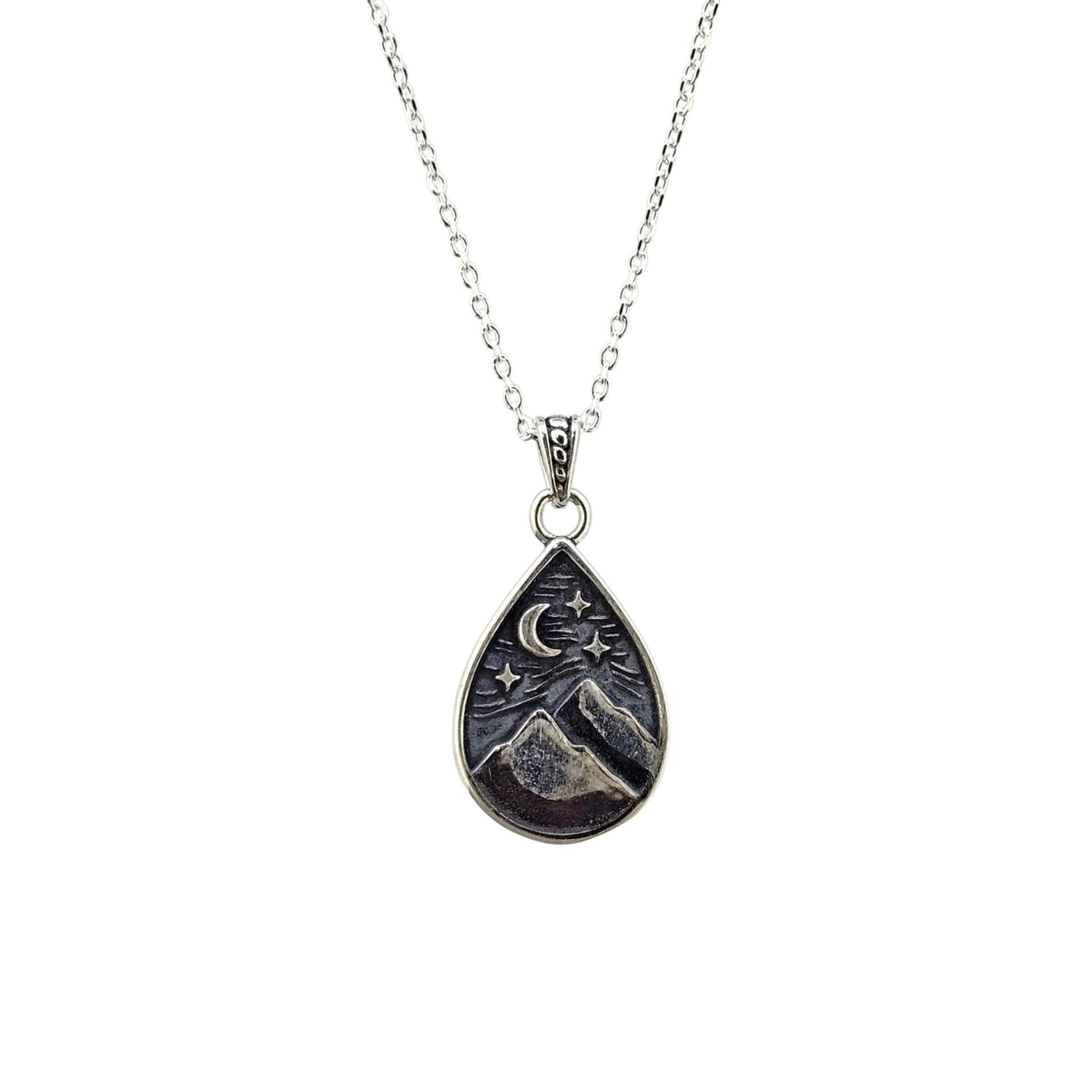 Sterling Mountains and Moon Necklace