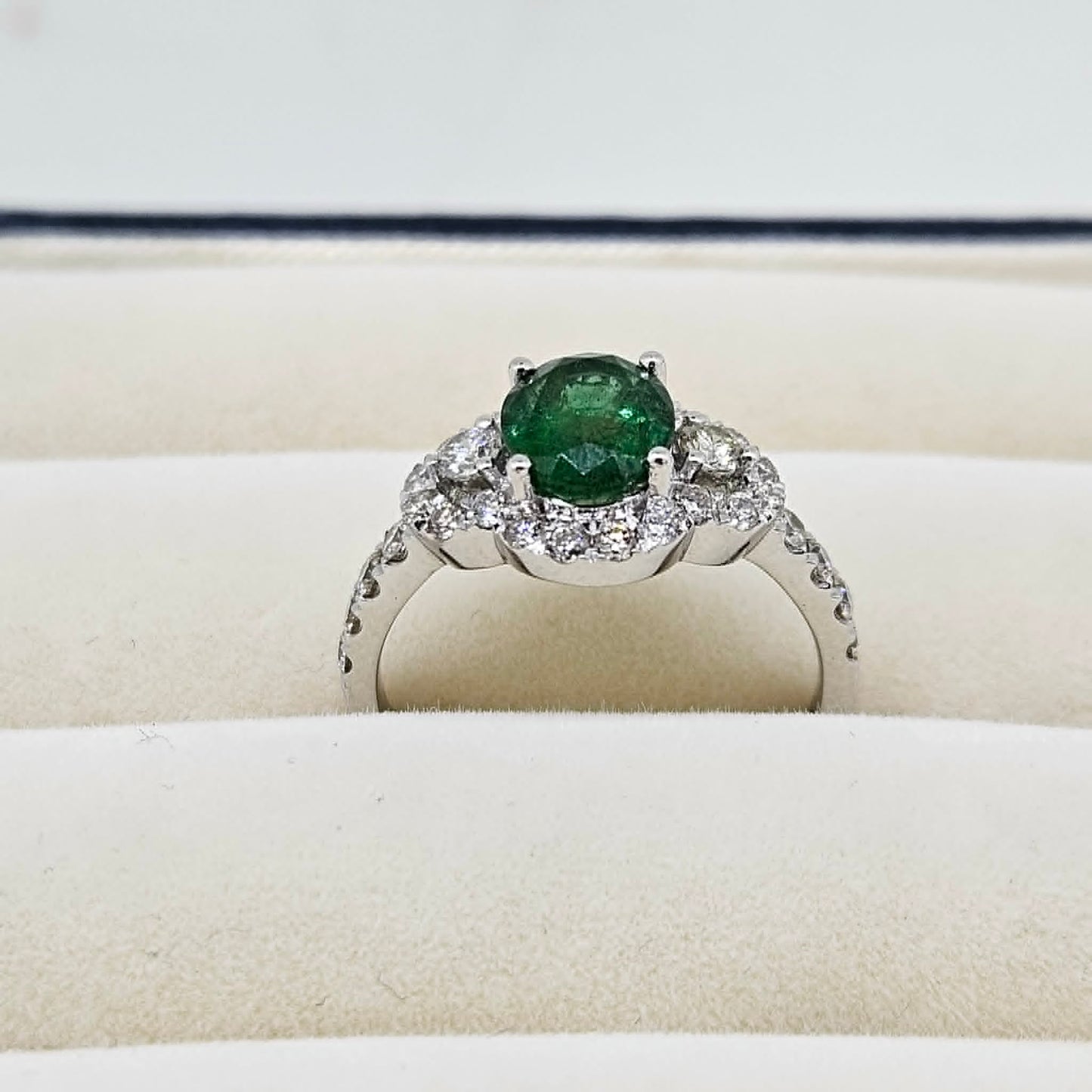 Oval Emerald and Diamond Ring