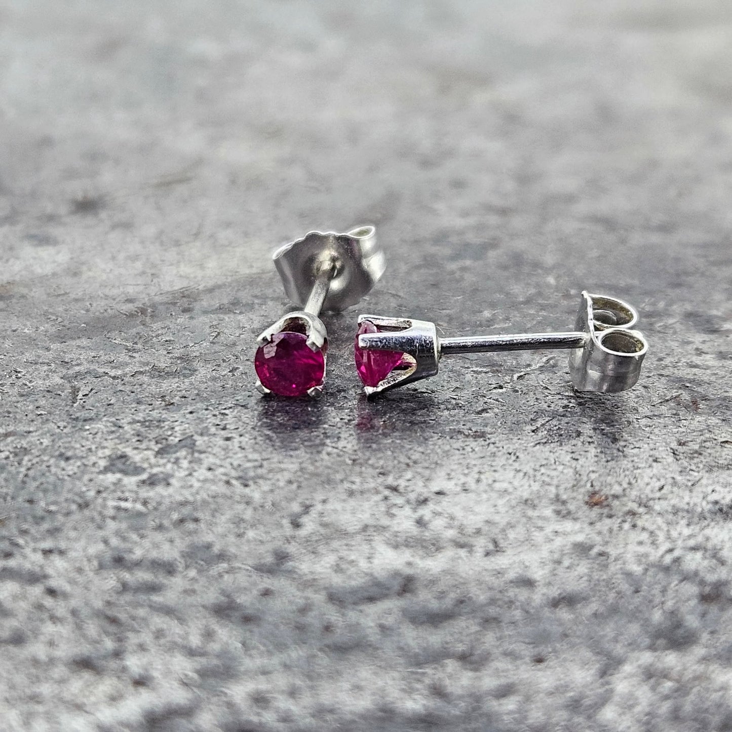 3mm Ruby Stud Earring
