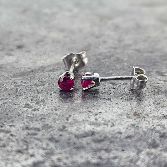 3mm Ruby Stud Earring