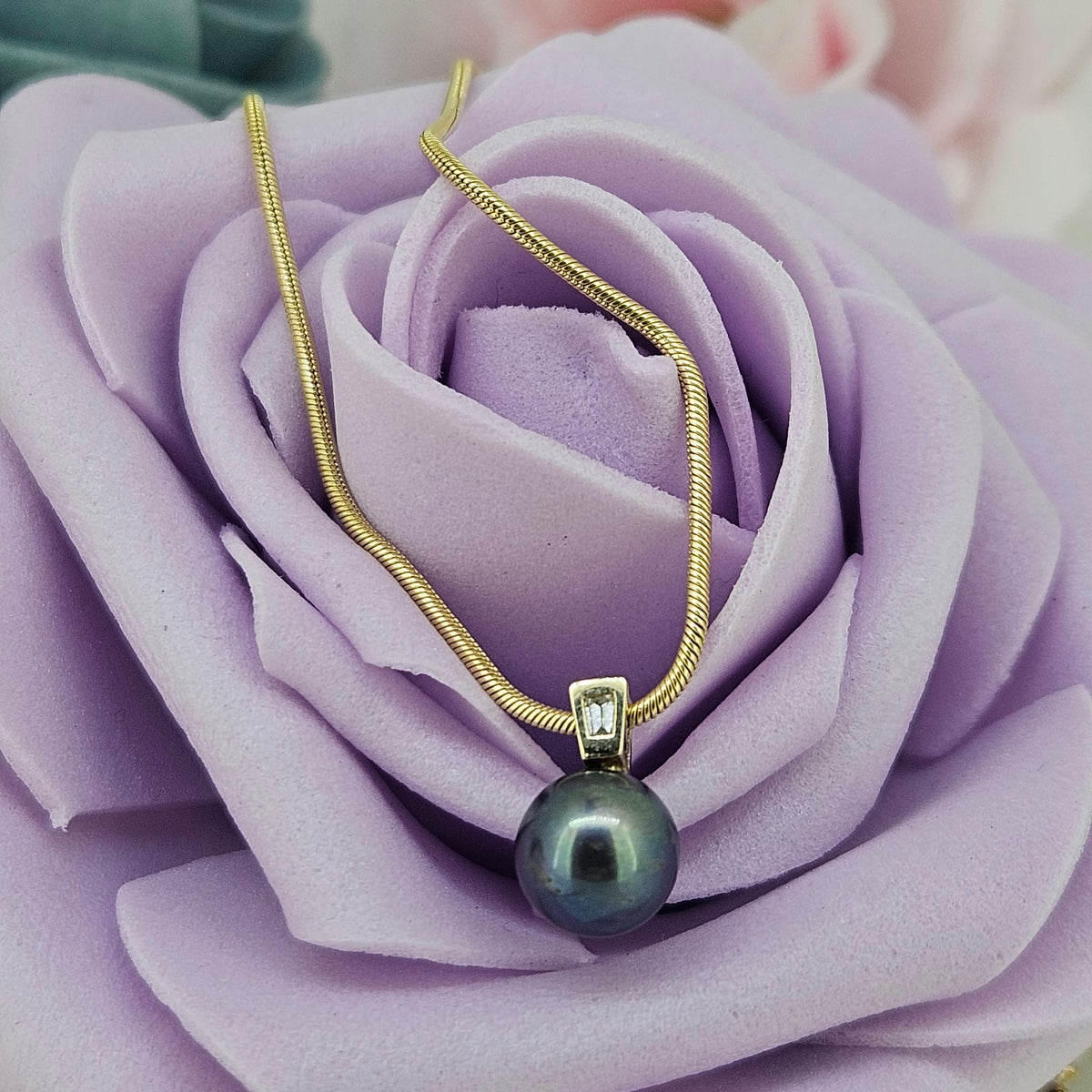 Black Cultured Pearl Necklace