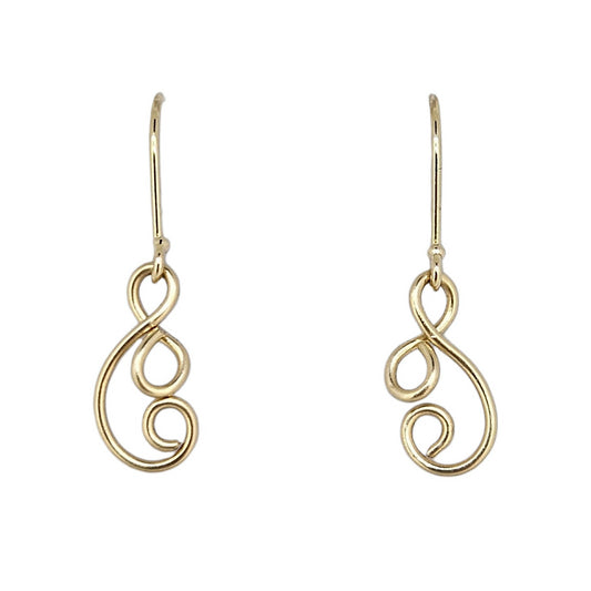 14k Yellow Gold Wire Earrings
