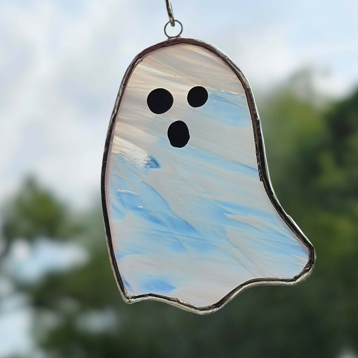 Handmade Stained Glass Ghost Suncatchers