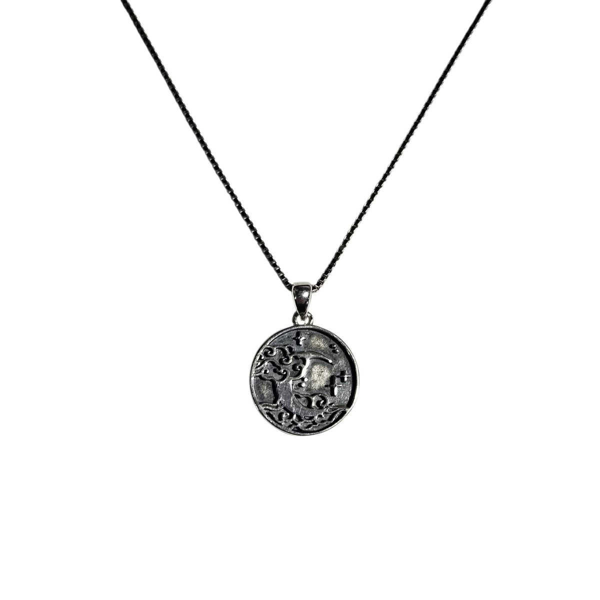 Star and Moon Necklace with Box Chain