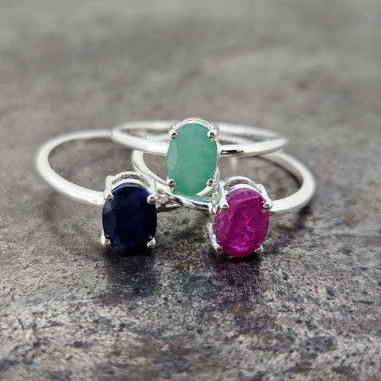 Sterling Silver Gemstone Rings
