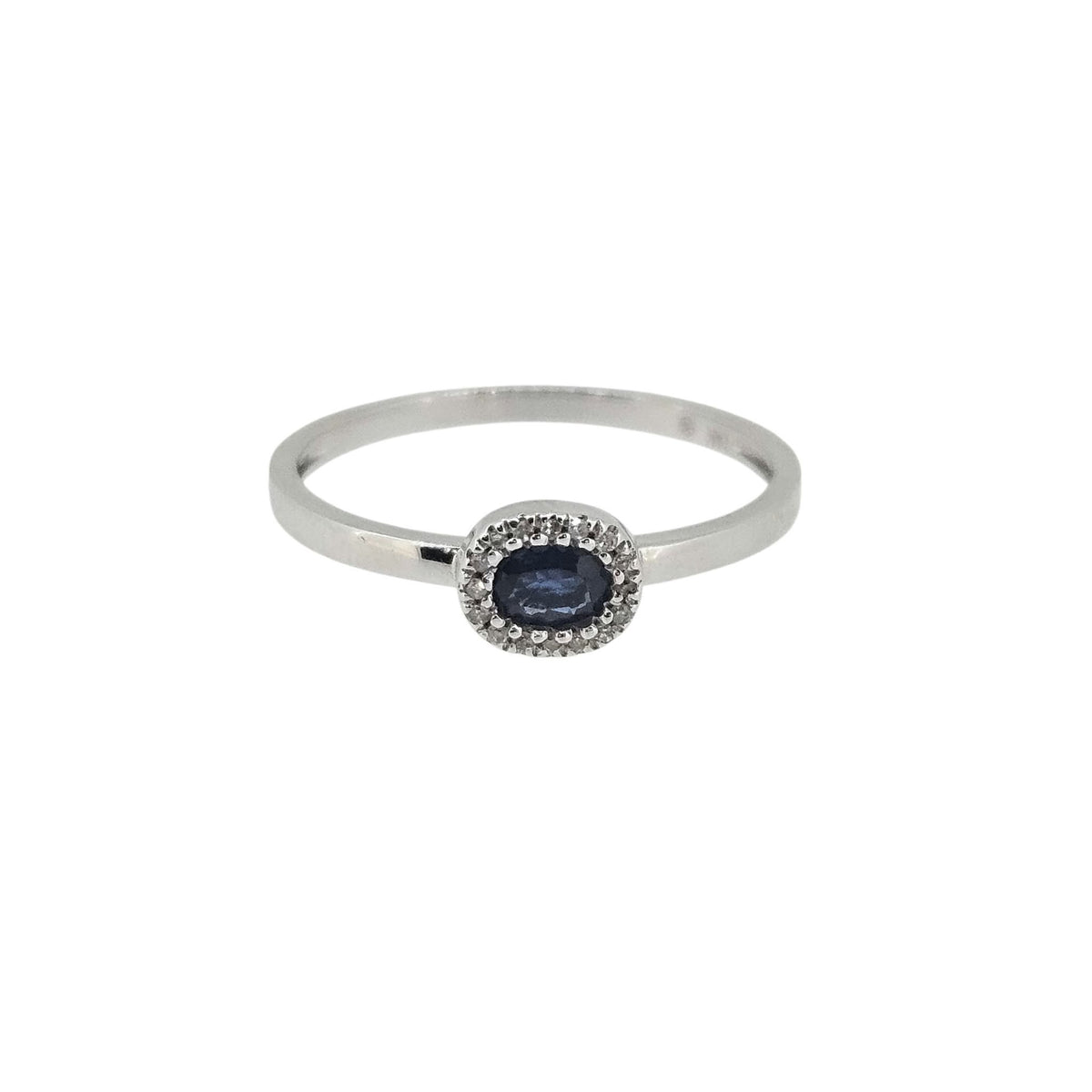 Petite 14k Sapphire and Diamond Halo Ring