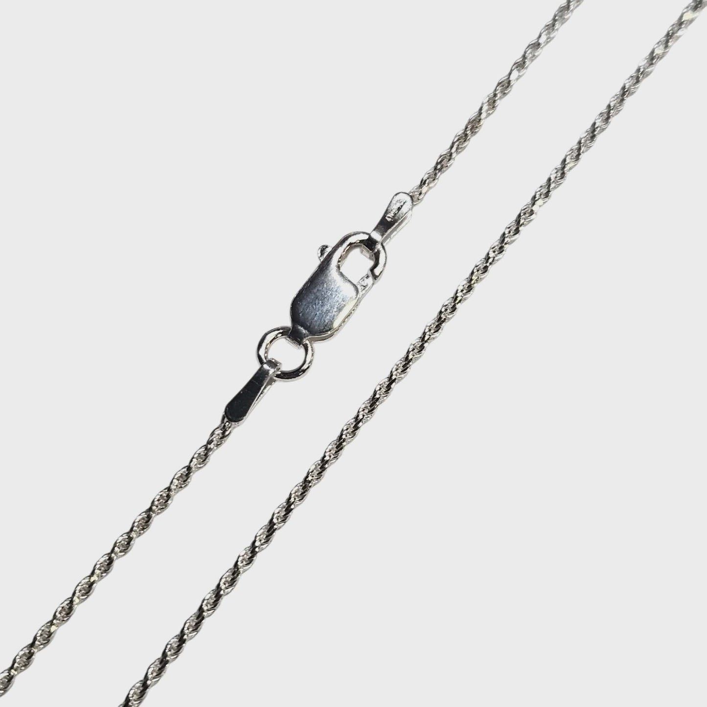 24" 1mm Diamond Cut Rope Chain