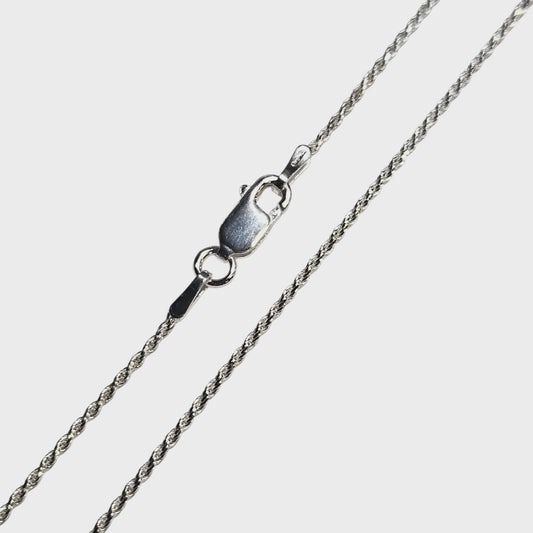 24" 1mm Diamond Cut Rope Chain