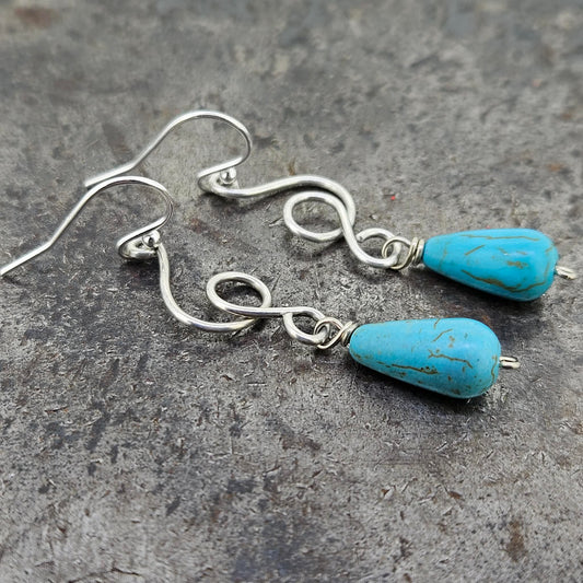 Handmade Sterling Turquoise Earrings