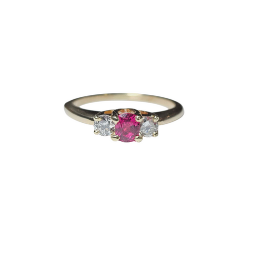 14k Ruby and diamond Ring