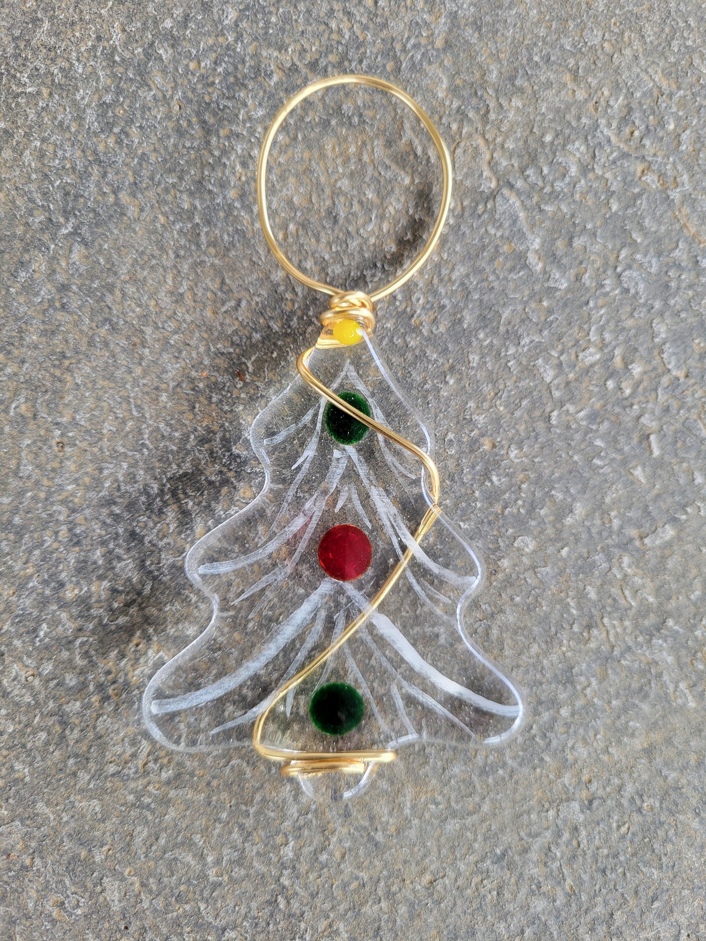Fused Glass Christmas Tree Ornament