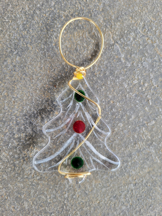 Fused Glass Christmas Tree Ornament