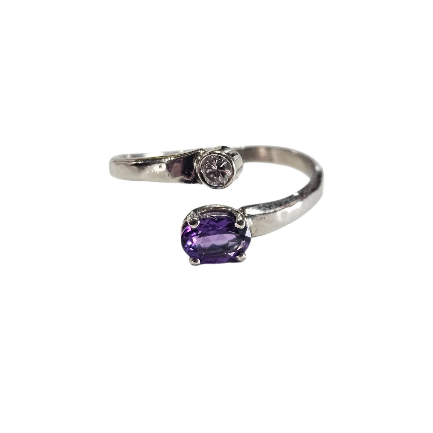Handmade Amethyst and Diamond Ring