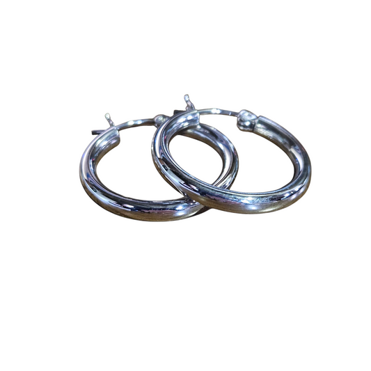 25mm Sterling Hoop Earrings