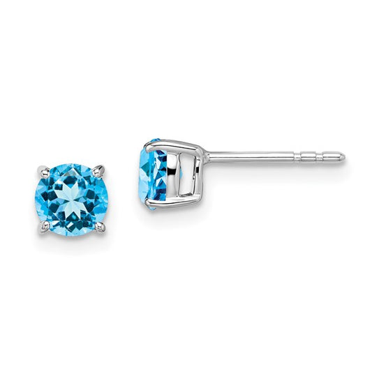 14k Blue Topaz Studs 5mm