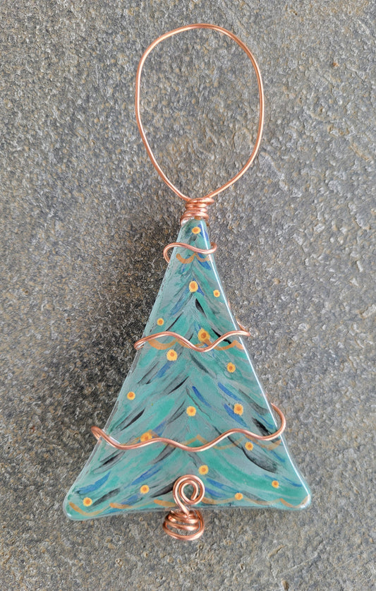 Fused Glass Christmas Tree Ornament Suncatcher