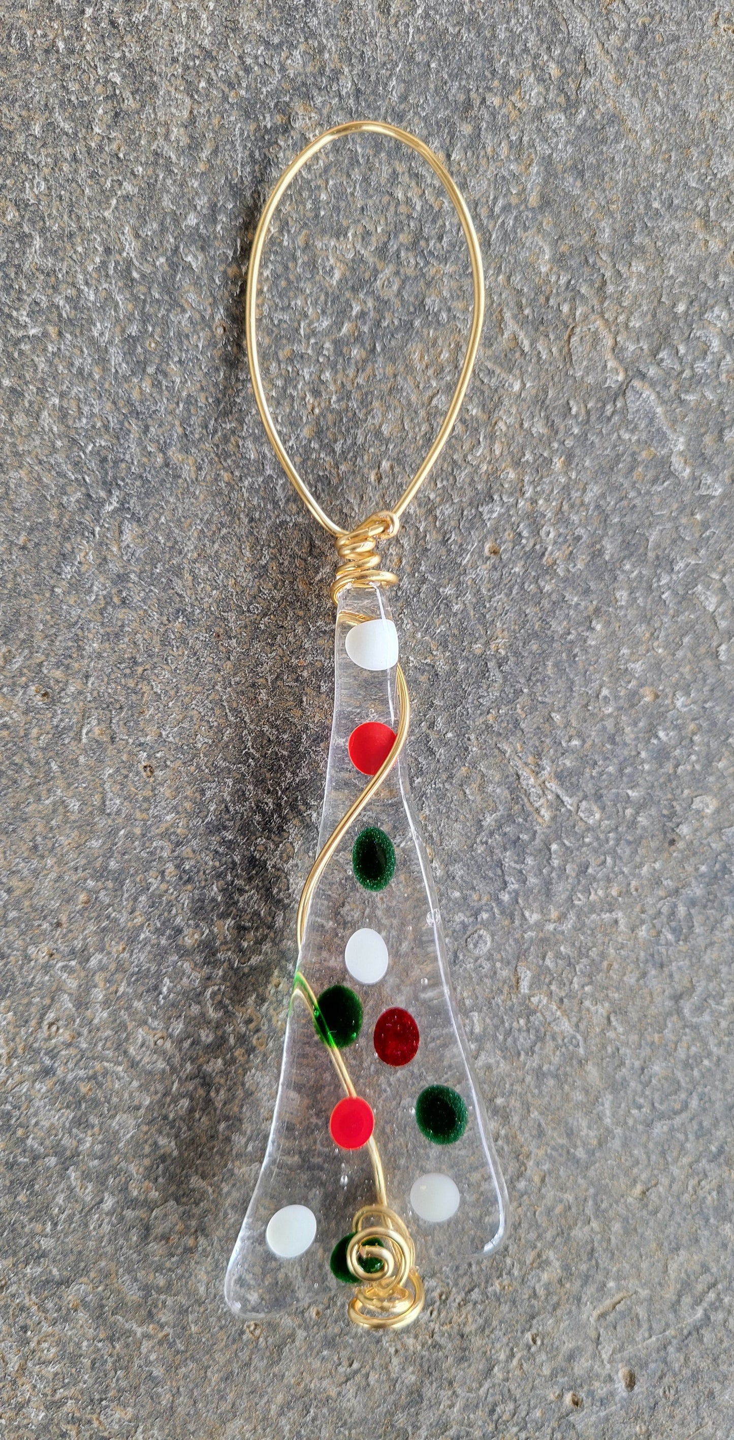 Fused Glass Christmas Tree Ornament