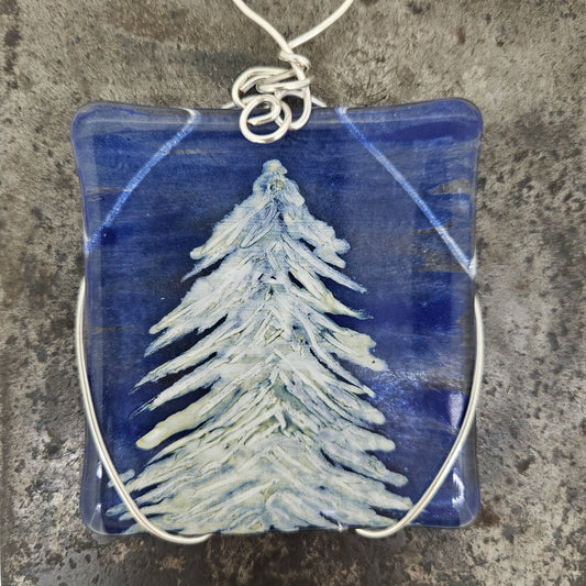 Fused Glass Christmas Tree Ornament