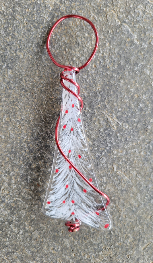 Fused Glass Christmas Tree Ornament