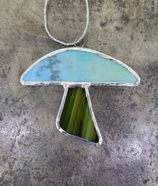 Blue Stained Glass Mushroom
