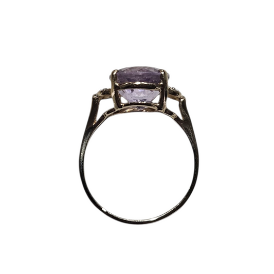 Oval Amethyst Ring with Diamonds