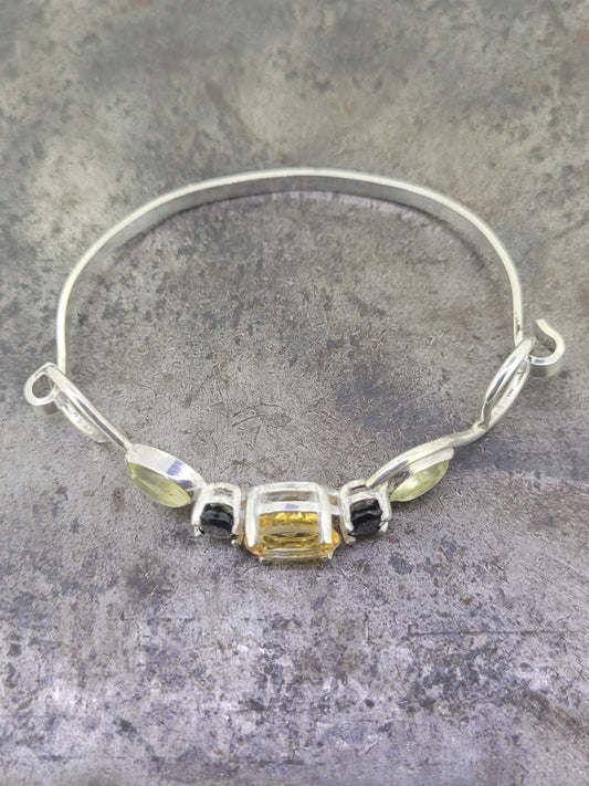 Handmade Citrine and Green Tourmaline Bracelet