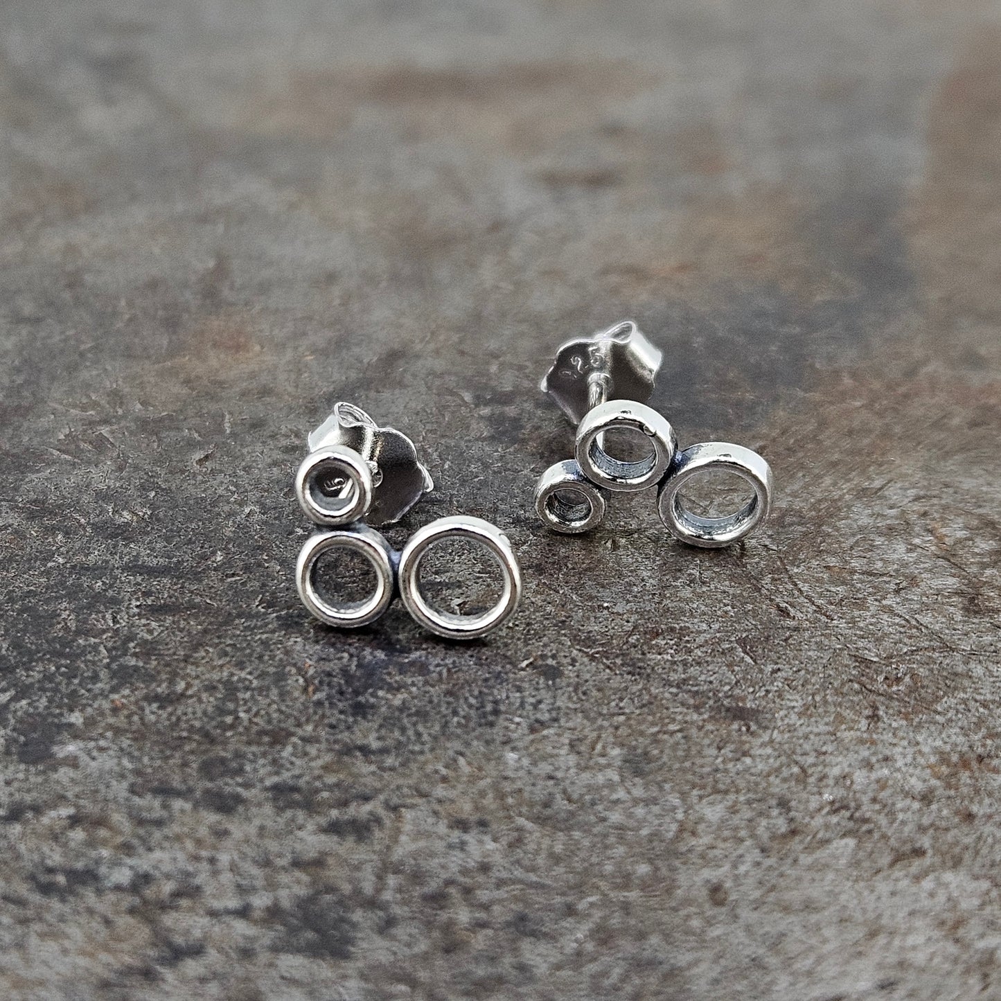 Sterling Circle Stud Earrings