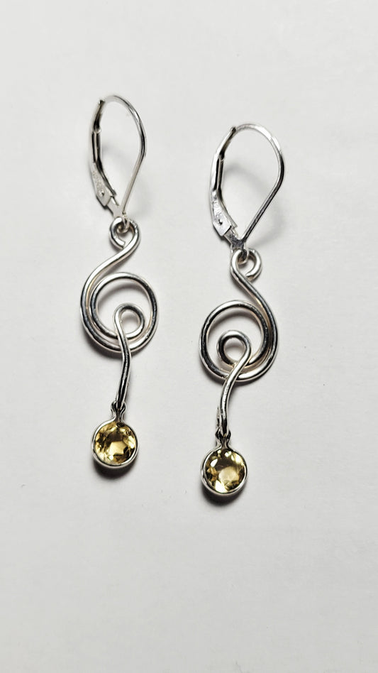 Handmade Sterling Citrine Earrings
